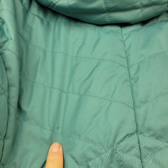 LL Bean Womens Fleece Lined Primaloft Jacket Coat Large Teal Blue Long - Picture 4 of 16